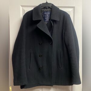 American Eagle Outfitters Men’s Black Wool Blend Peacoat Size Medium